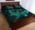 Hawaiian Map Hamerhead Shark Polynesian Quilt Bedding Set Turquoise - Polynesian Pride