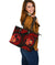 Tonga Polynesian Large Leather Tote Bag - Red Plumeria - Polynesian Pride