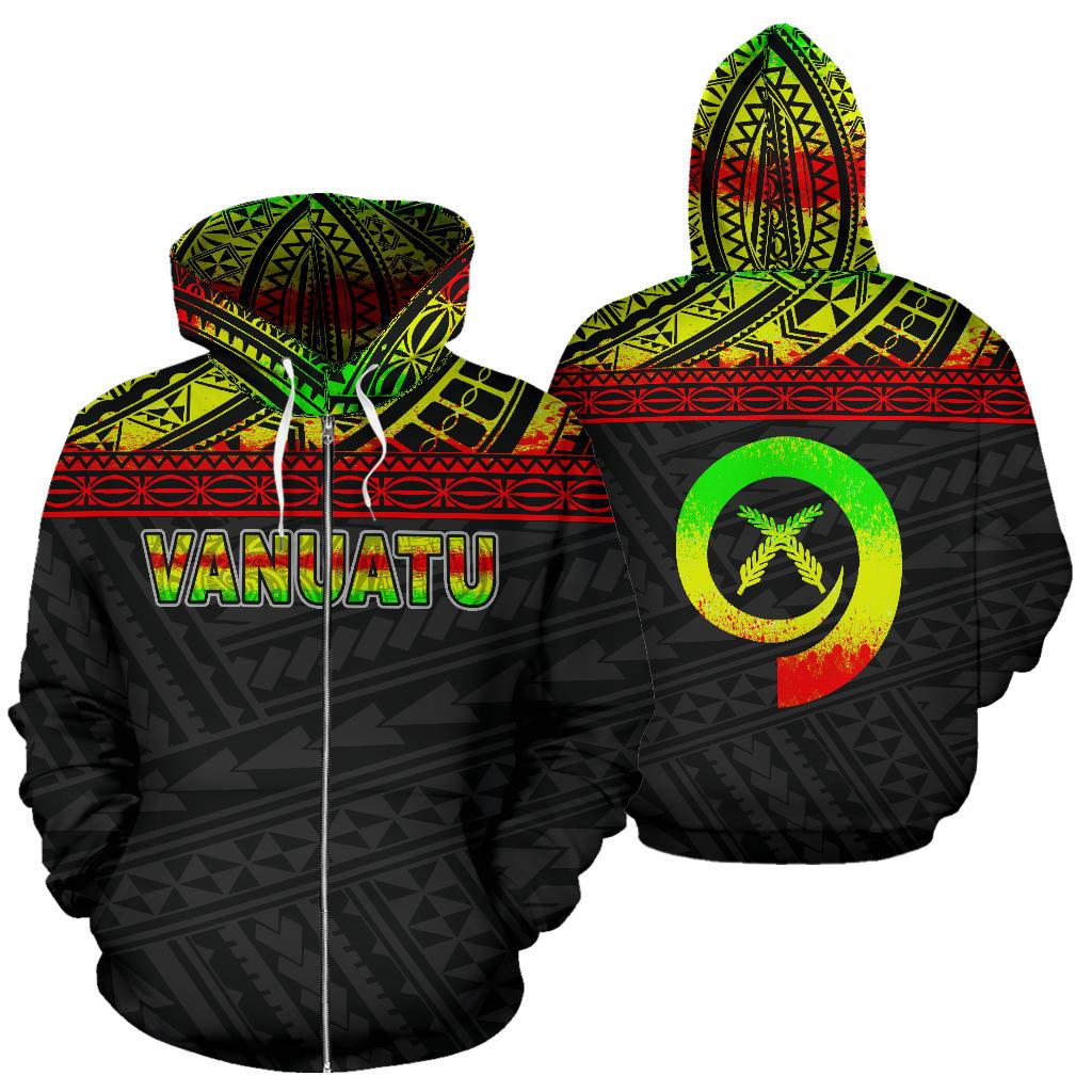 Vanuatu Polynesian Zip up Hoodie Reggae Unisex Reggae - Polynesian Pride