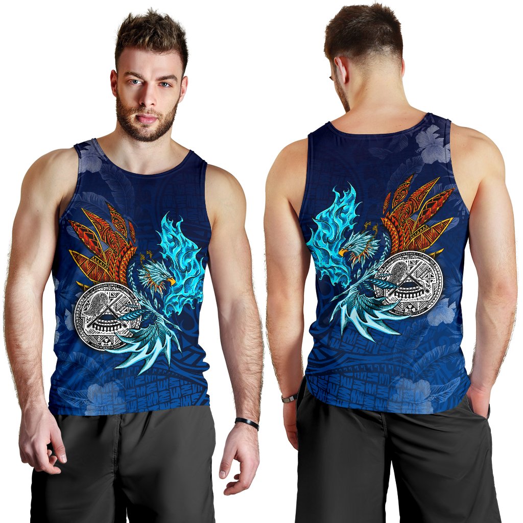 American Samoa Polynesian Men's Tank Top - Blue Polynesian Eagle - Polynesian Pride
