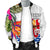 Tahiti Men's Bomber Jacket Polynesian Hibiscus White Pattern - Polynesian Pride