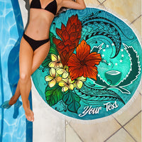 Pohnpei State Beach Blanket - Custom Personalised Tropical Flowers Style - Polynesian Pride