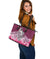 Maori Manaia The Blue Sea Large Leather Tote, Pink - Polynesian Pride