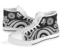 American Samoa High Top Shoes - White Tentacle Turtle - Polynesian Pride