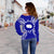 Cook Islands Polynesian Shoulder Sweater Map Blue - Polynesian Pride