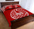 Tahiti Polynesian Quilt Bed Set - Tahiti Flag Red Curve Style - Polynesian Pride