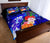 Pohnpei Quilt Bed Set - Humpback Whale with Tropical Flowers (Blue) - Polynesian Pride