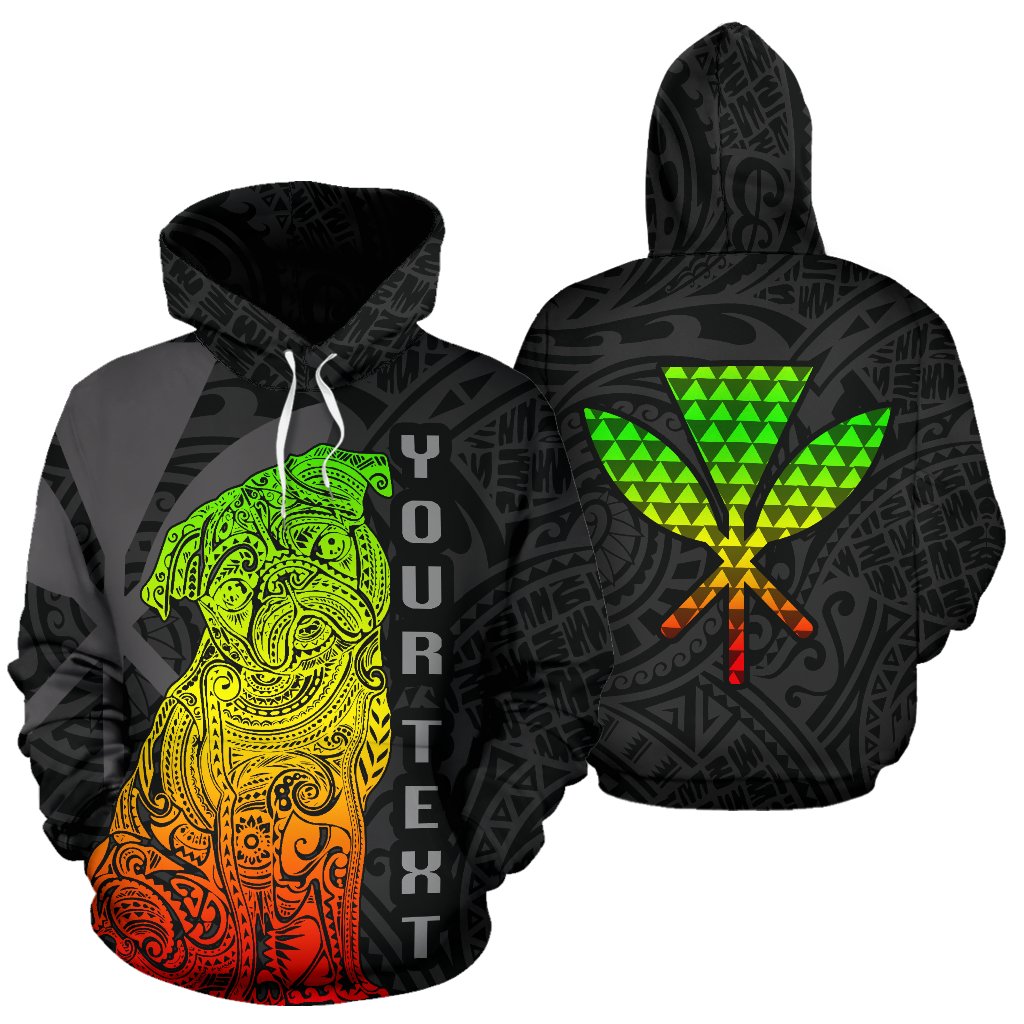 Polynesian Hawaii Custom Hoodie Pug Style Unisex Reggae - Polynesian Pride