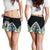 CNMI Women's Shorts - CNMI Coat of Arms & Polynesian Tropical Flowers White - Polynesian Pride