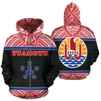 Tuamotu All Over Zip up Hoodie Polynesian Hoodie Style Unisex White - Polynesian Pride