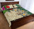 Papua New Guinea Polynesian Quilt Bed Set - Hibiscus Turtle Tattoo Beige - Polynesian Pride