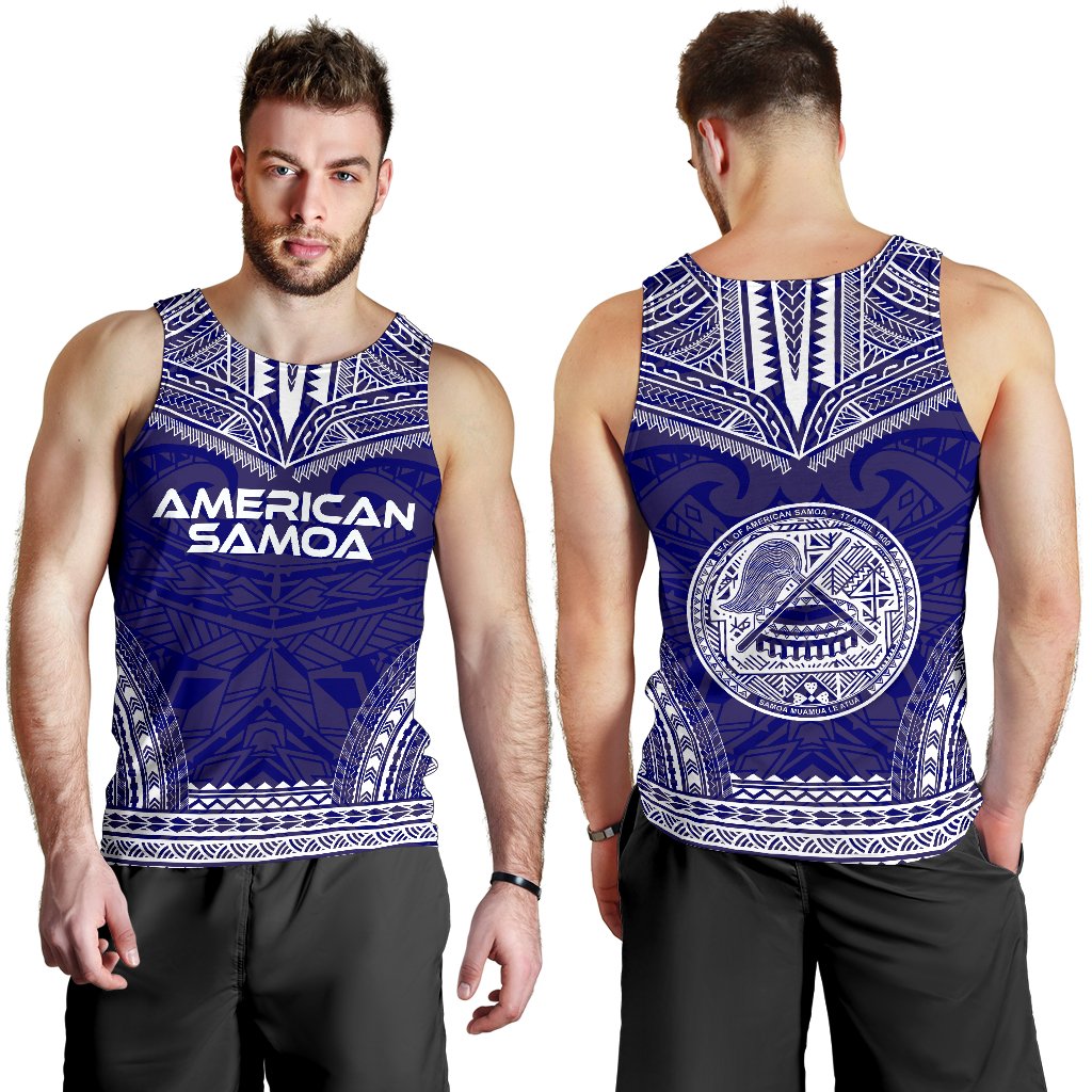 American Samoa Men's Tank Top - Polynesian Chief Flag Version - Polynesian Pride