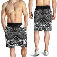 Papua New Guinea Men's Shorts - White Shark Polynesian Tattoo - Polynesian Pride