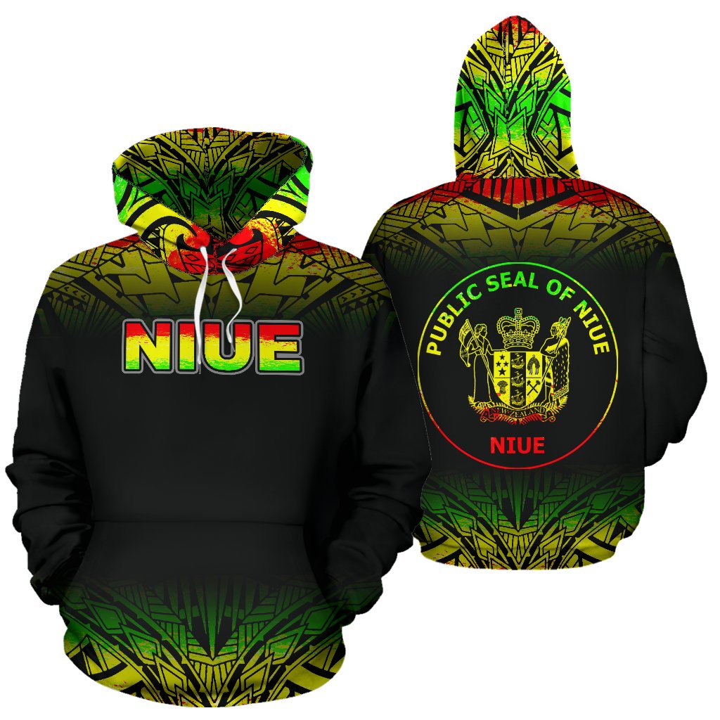 Niue Polynesian Hoodie Fog Reggae Unisex Reggae - Polynesian Pride