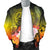 American Samoa Polynesian Men's Bomber Jacket - Humpback Whale with Tropical Flowers - Polynesian Pride