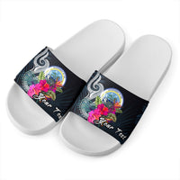Federated States Of Micronesia Custom Personalised Slide Sandals - Tropical Flower - Polynesian Pride