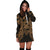 Guam Polynesian Hoodie Dress Map Gold - Polynesian Pride