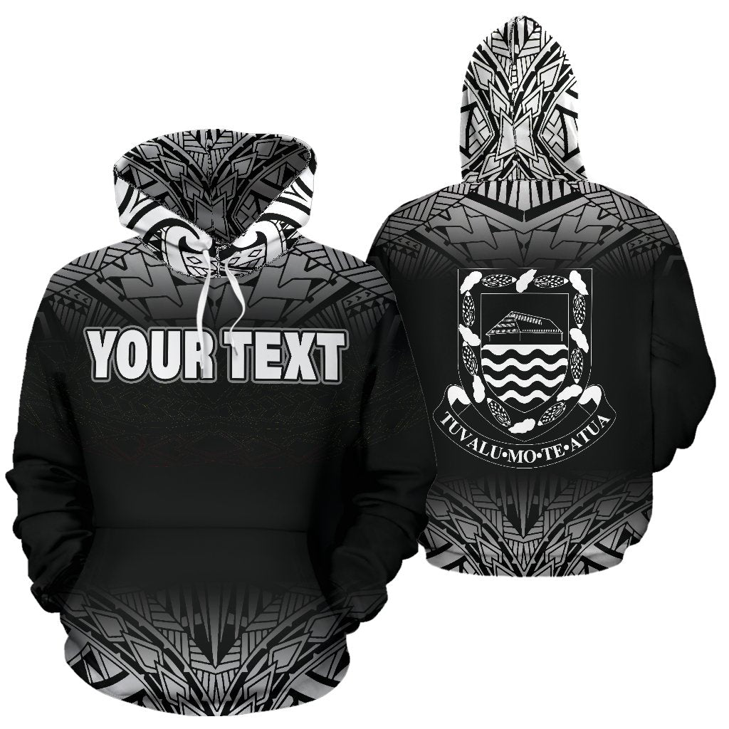 Tuvalu All Over Custom Hoodie Black Fog Style Unisex Black - Polynesian Pride