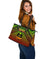 Polynesian Guam Large Leather Tote Bag - Reggae Vintage Polynesian Patterns - Polynesian Pride