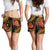 Chuuk Micronesian Women Shorts - Gold Plumeria - Polynesian Pride