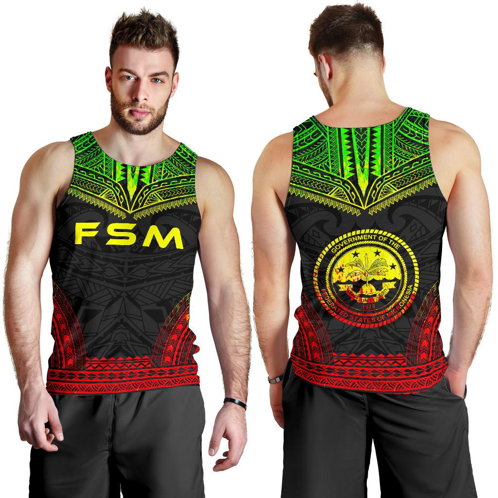 Federated States Of Micronesia Men's Tank Top - Polynesian Chief Reggae Version - Polynesian Pride