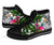 Niue High Top Shoes White - Turtle Plumeria Banana Leaf - Polynesian Pride