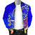 Hawaii Men's Bomber Jacket - Turtle Plumeria Polynesian Tattoo Blue Color - Polynesian Pride