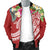 Kosrae Polynesian Men's Bomber Jacket - Summer Plumeria (Red) - Polynesian Pride