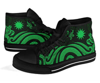 Nauru High Top Canvas Shoes - Green Tentacle Turtle - Polynesian Pride
