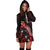 Cook Islands Polynesian Hoodie Dress - Turtle With Blooming Hibiscus Red - Polynesian Pride