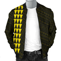 Hawaii Kakau Polynesian Anchor Personalized Men's Bomber Jacket - Yellow - Polynesian Pride