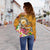 Samoa Custom Personalised Women's Off Shoulder Sweater - Turtle Plumeria (Gold) - Polynesian Pride