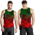Polynesian Men's Tank Top - Red Hibiscus Patterns - Polynesian Pride