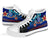 New Caledonia Custom Personalised High Top Shoes Blue - Vintage Tribal Mountain - Polynesian Pride