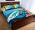 Hawaii Dolphin Plumeria Surfing Polynesian Quilt Bed Set - Muriel Style - AH - Polynesian Pride