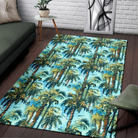 Tropical Palm Trees Blue Rug - Polynesian Pride