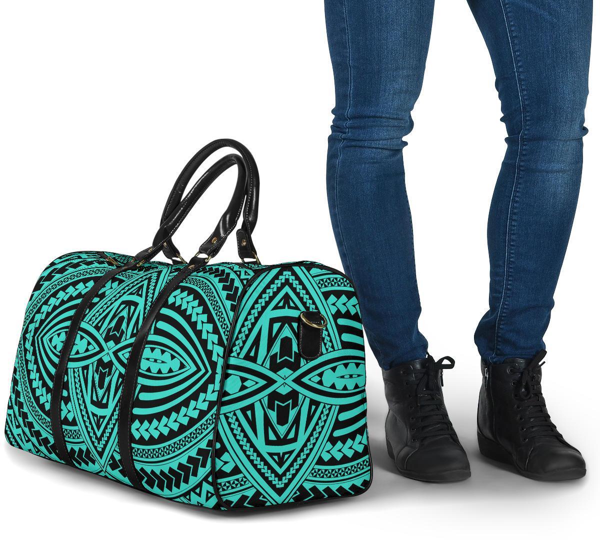 Polynesian Seamless Turquoise Hawaii Travel Bag - Polynesian Pride
