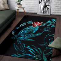 Hawaii Ohana Honu Paua Shell Rug - Polynesian Pride
