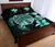 Hawaiian Kanaka Hibiscus Plumeria Mix Polynesian Turtle Quilt Bed Set Turquoise AH - Polynesian Pride