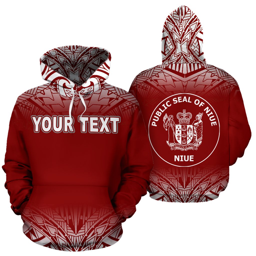 Niue Polynesian Custom Hoodie Fog Red Unisex Red - Polynesian Pride