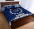 Cook Islands Quilt Bed Set - Cook Islands Flag Coat Of Arms Polynesian Tattoo Blue Fog Style - Polynesian Pride
