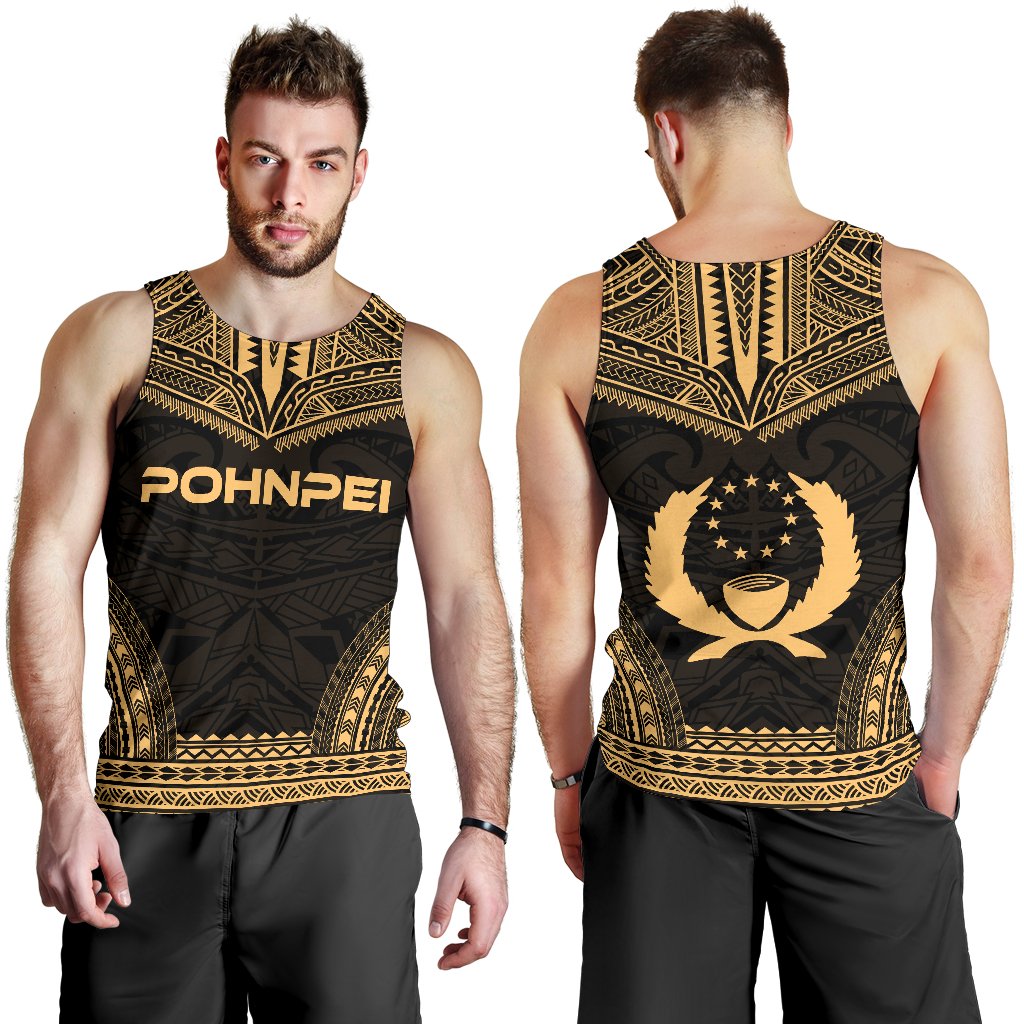Pohnpei Men's Tank Top - Polynesian Chief Gold Version - Polynesian Pride