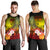 Fiji Custom Personalised Men's Tank Top - Humpback Whale with Tropical Flowers (Yellow) Yellow - Polynesian Pride