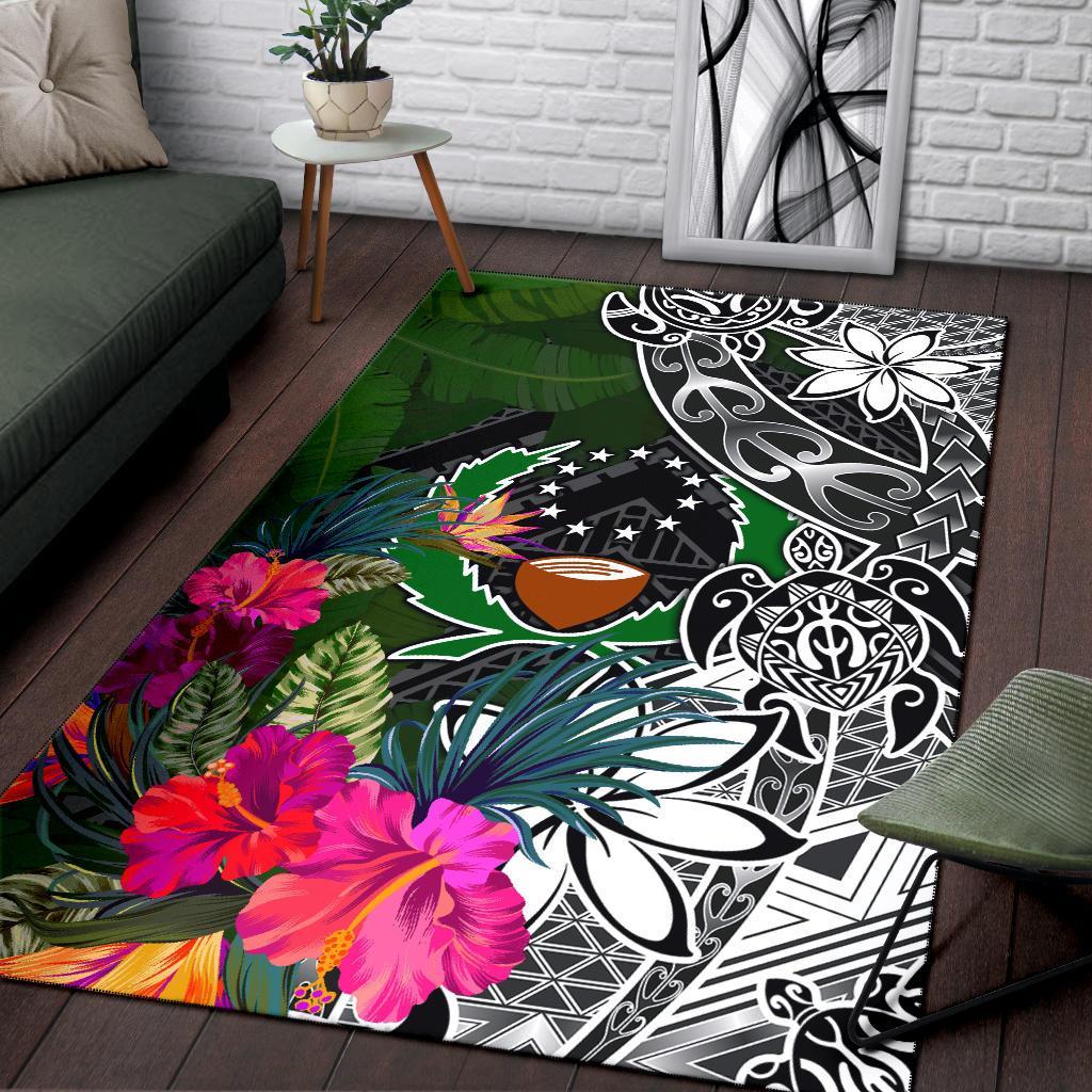 Pohnpei Area Rug - Turtle Plumeria Banana Leaf - Polynesian Pride