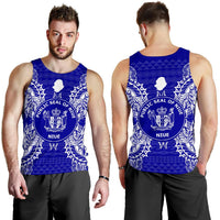Niue Polynesian Men Tank Top Map Blue - Polynesian Pride