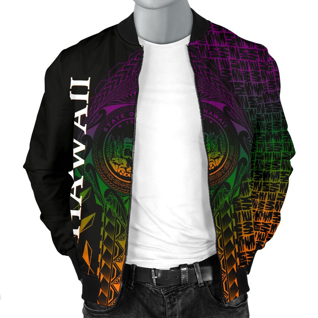 Hawaii Men's Bomber Jacket - Hawaii Seal Rocket Style - Polynesian Pride