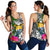 Nauru Custom Personalised Women's Racerback Tank White - Turtle Plumeria Banana Leaf Crest - Polynesian Pride