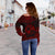 Tonga Polynesian Chief Women's Off Shoulder Sweater - Red Version - Polynesian Pride