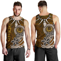 Pohnpei Custom Personalised Men Tank Top - Polynesian Boar Tusk Brown - Polynesian Pride