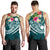 Nauru Polynesian Men's Tank Top - Summer Plumeria (Turquoise) - Polynesian Pride